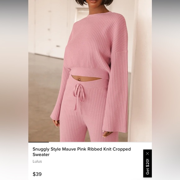 Lulus Ribbed Knit Cropped Sweater Set - Picture 6 of 7